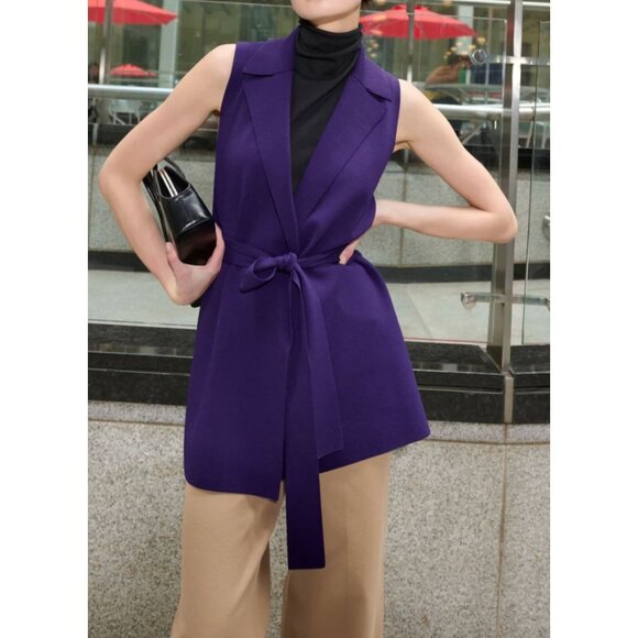 NWT MM LaFleur Anh Jardigan Knit Vest Purple Size XS $299 [jb] - Picture 4 of 11